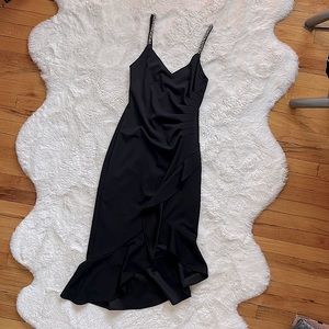 XSCAPE Asymmetrical Cascading Ruffle Gown